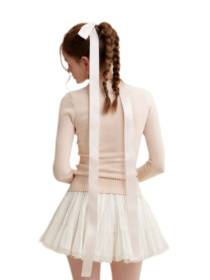 Lace Bow Knit Top