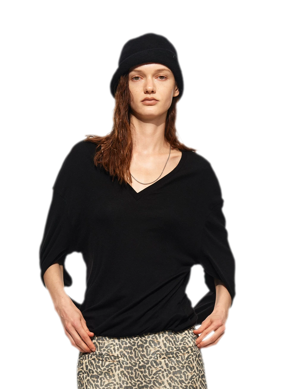 V-Neck Off-Shoulder Tee