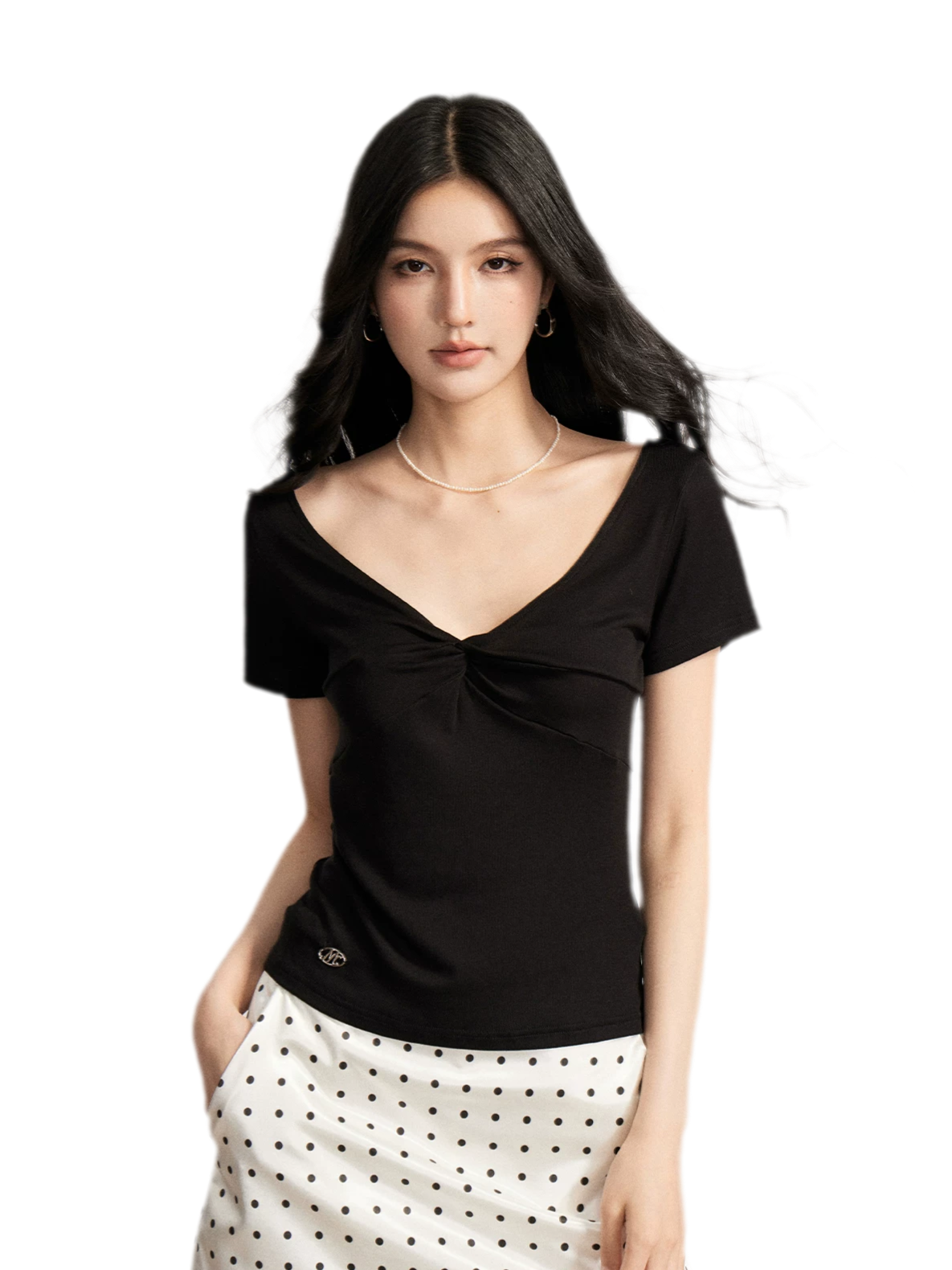 V-Neck Ruched Summer Top