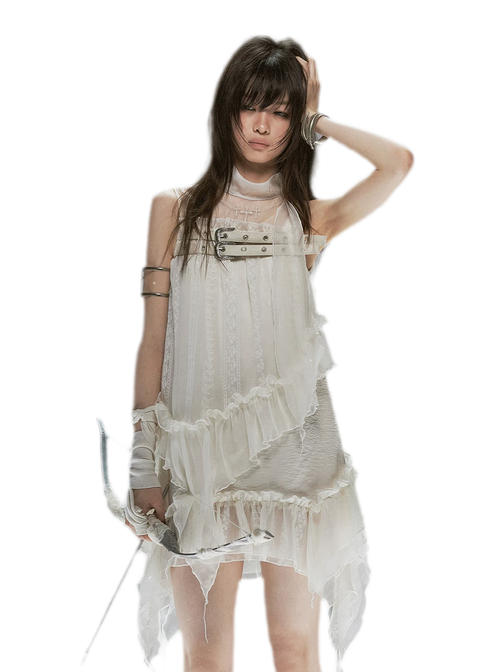Lace Armor Mesh Dress