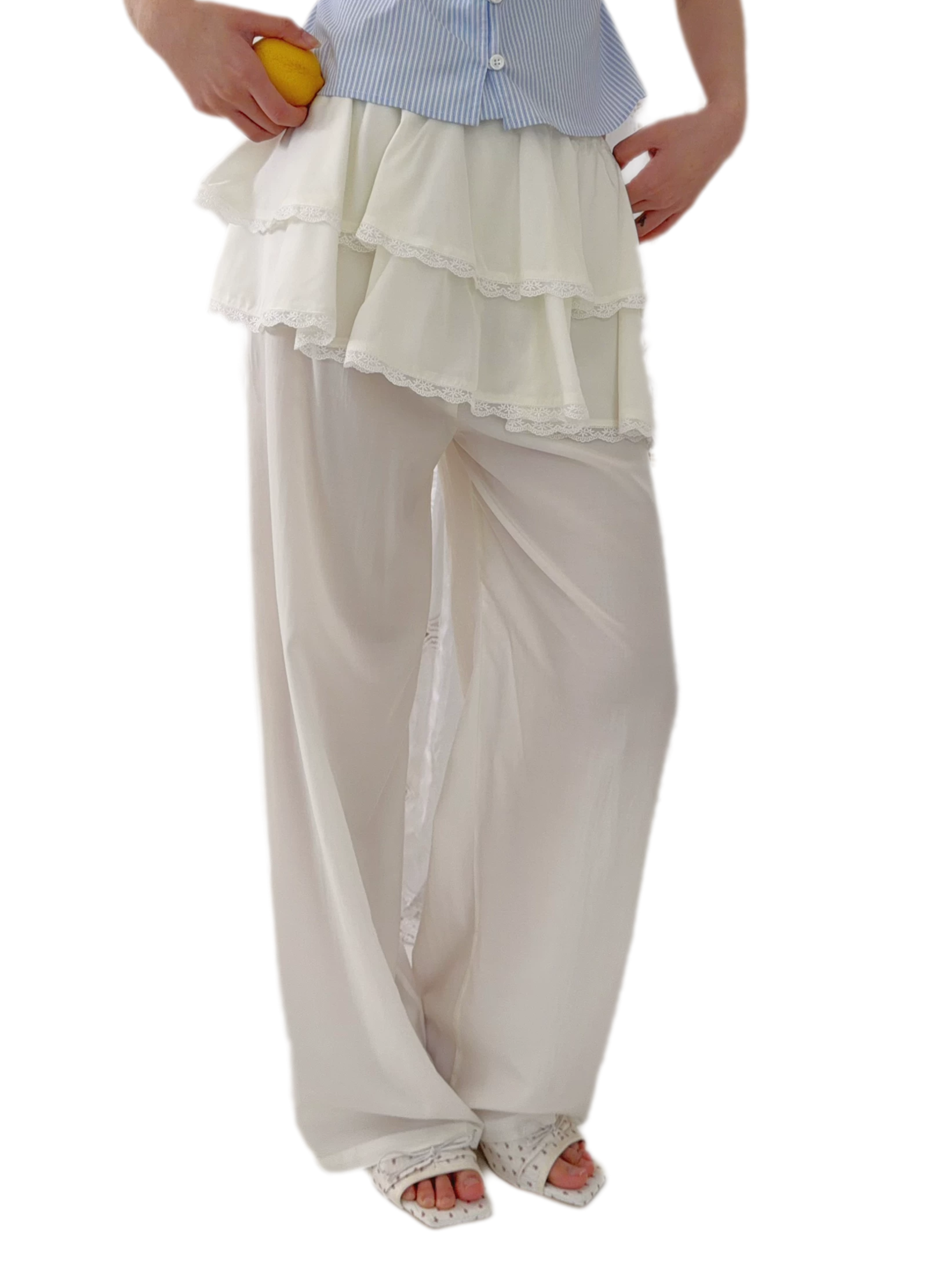 Ruffled Wide Leg Pants
