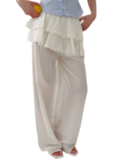 Ruffled Wide Leg Pants