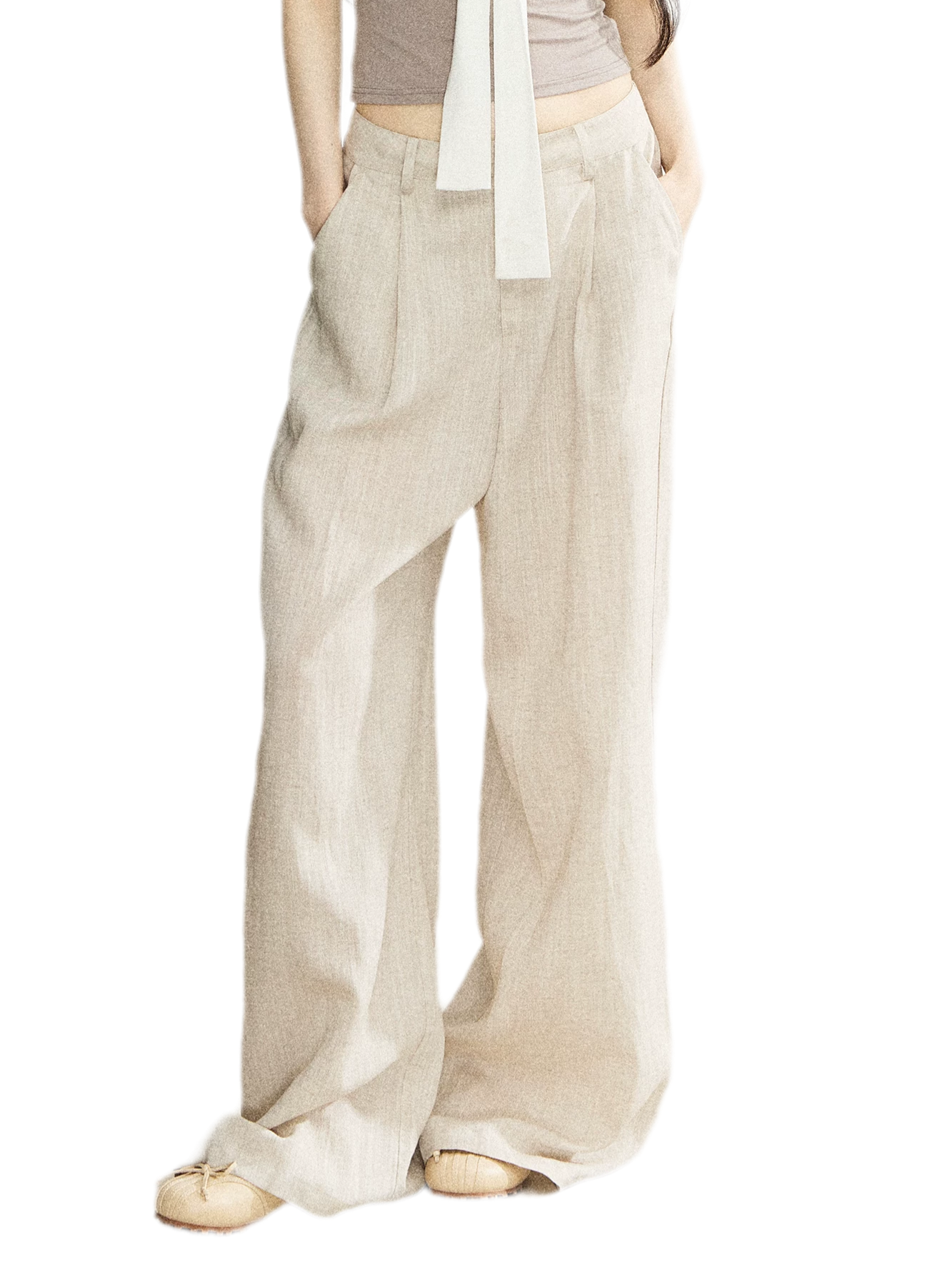 Linen Blend Wide Pants