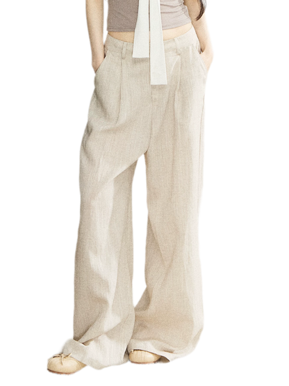 Linen Blend Wide Pants