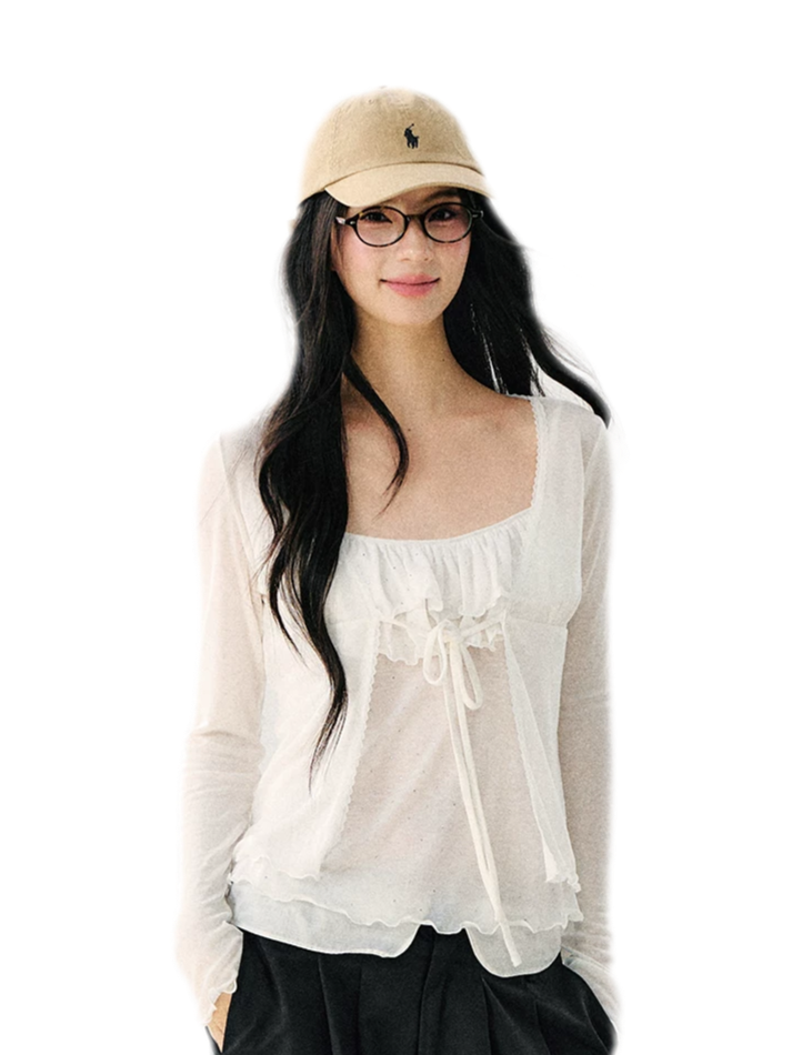 Sweet Ruffle Cardigan Set