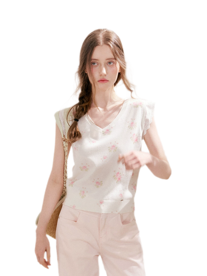 Rose Lace Knit Tee