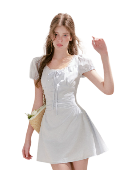 Linen Cotton Puff Dress