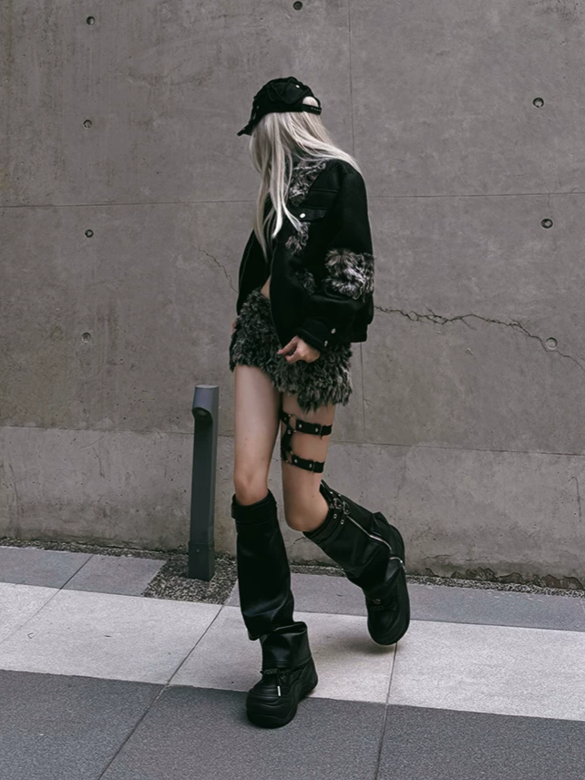 Chain-Detail Height-Boost Boots