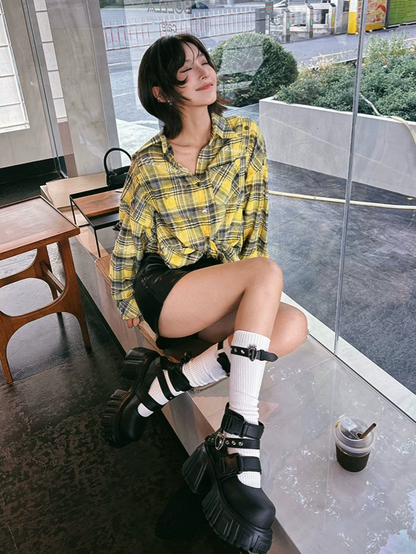 Buckle Lug Sole Boots