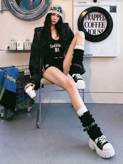 Platform High-Top Canvas Shoes