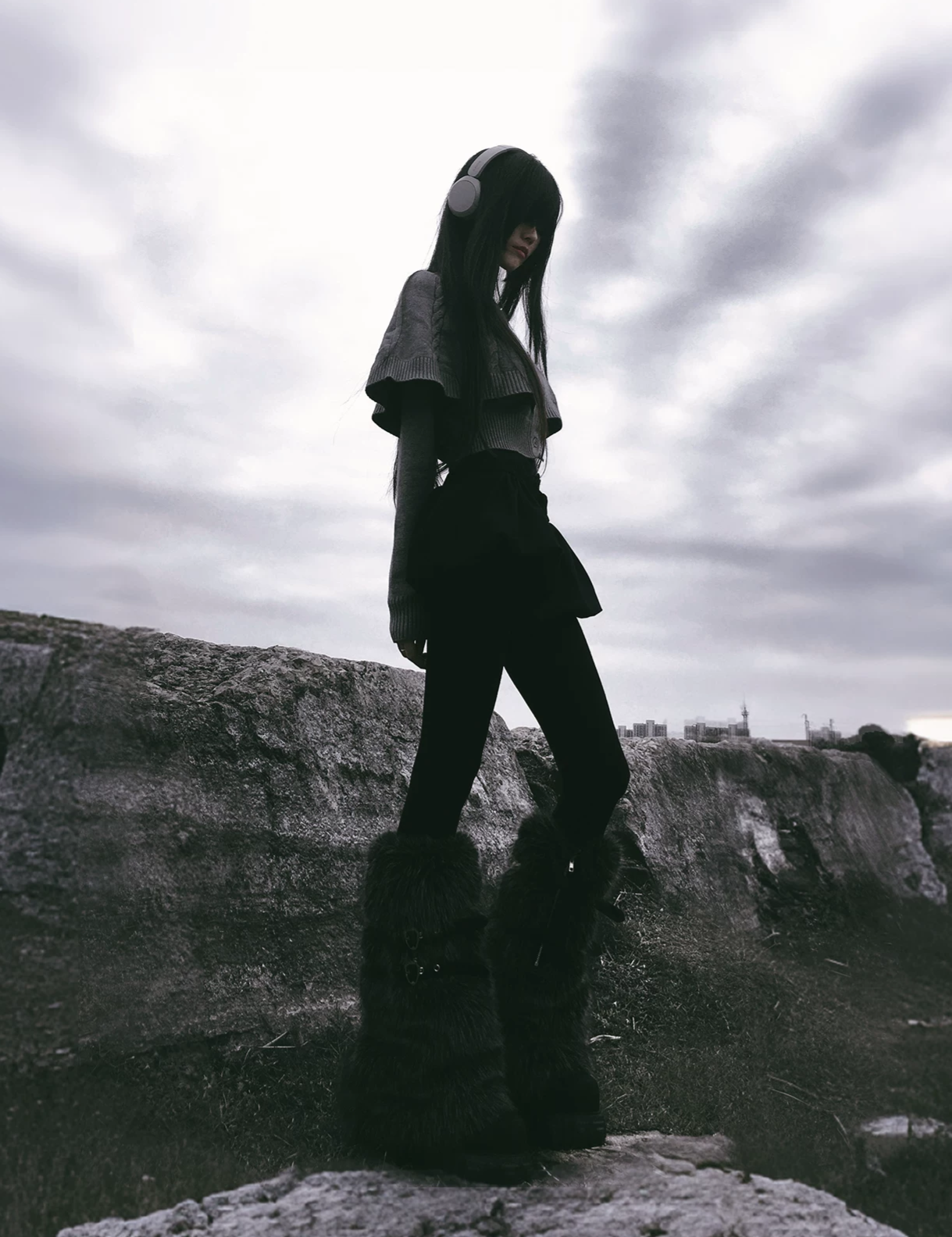 Plush Platform Moto Boots