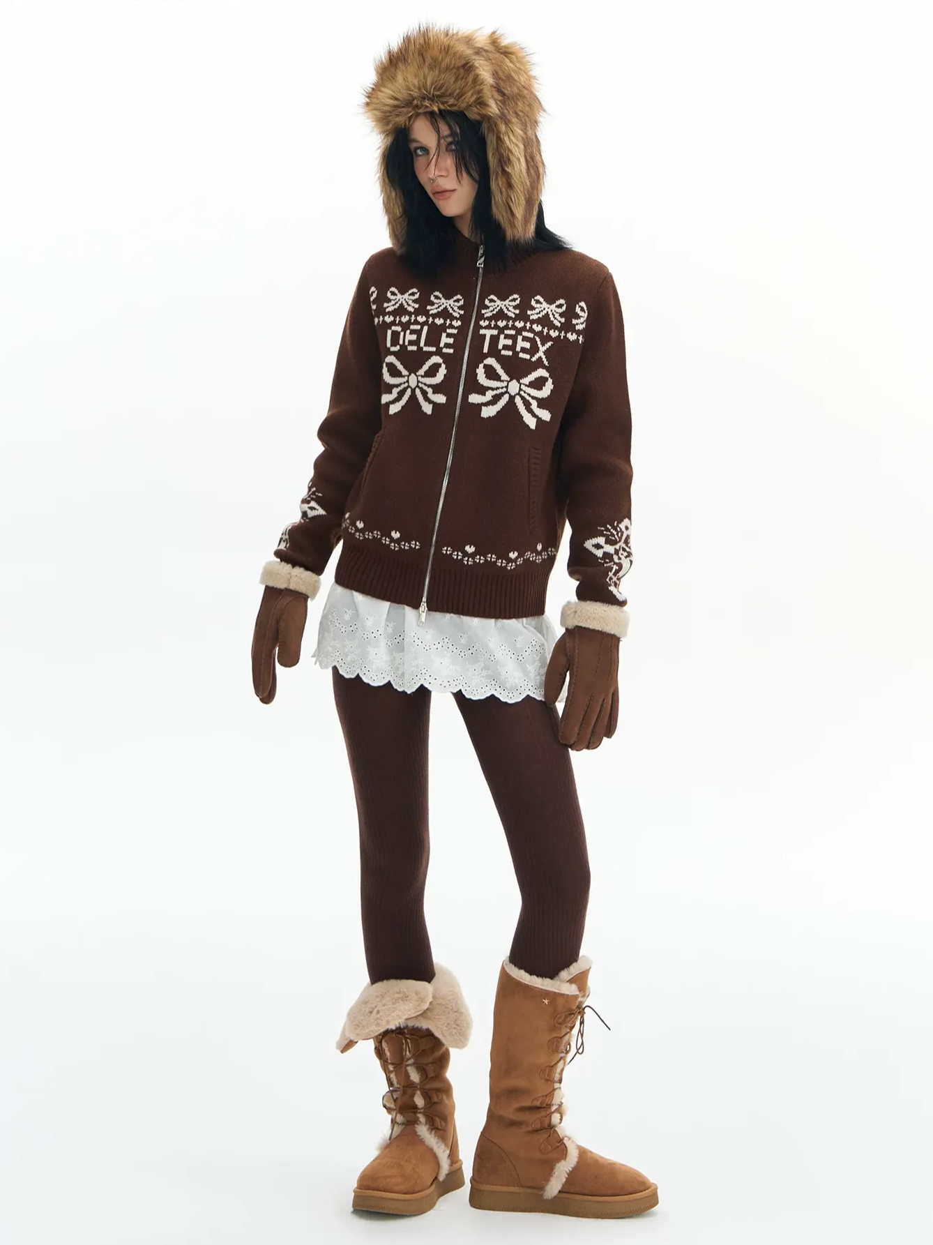 Jacquard Wool Baseball Cardigan