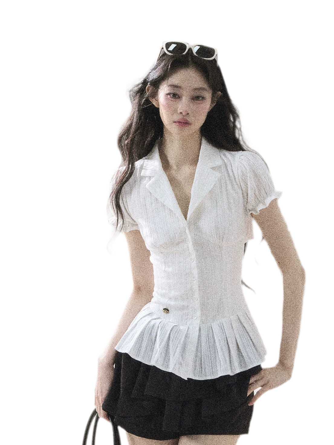 Textured Puff Sleeve Blouse
