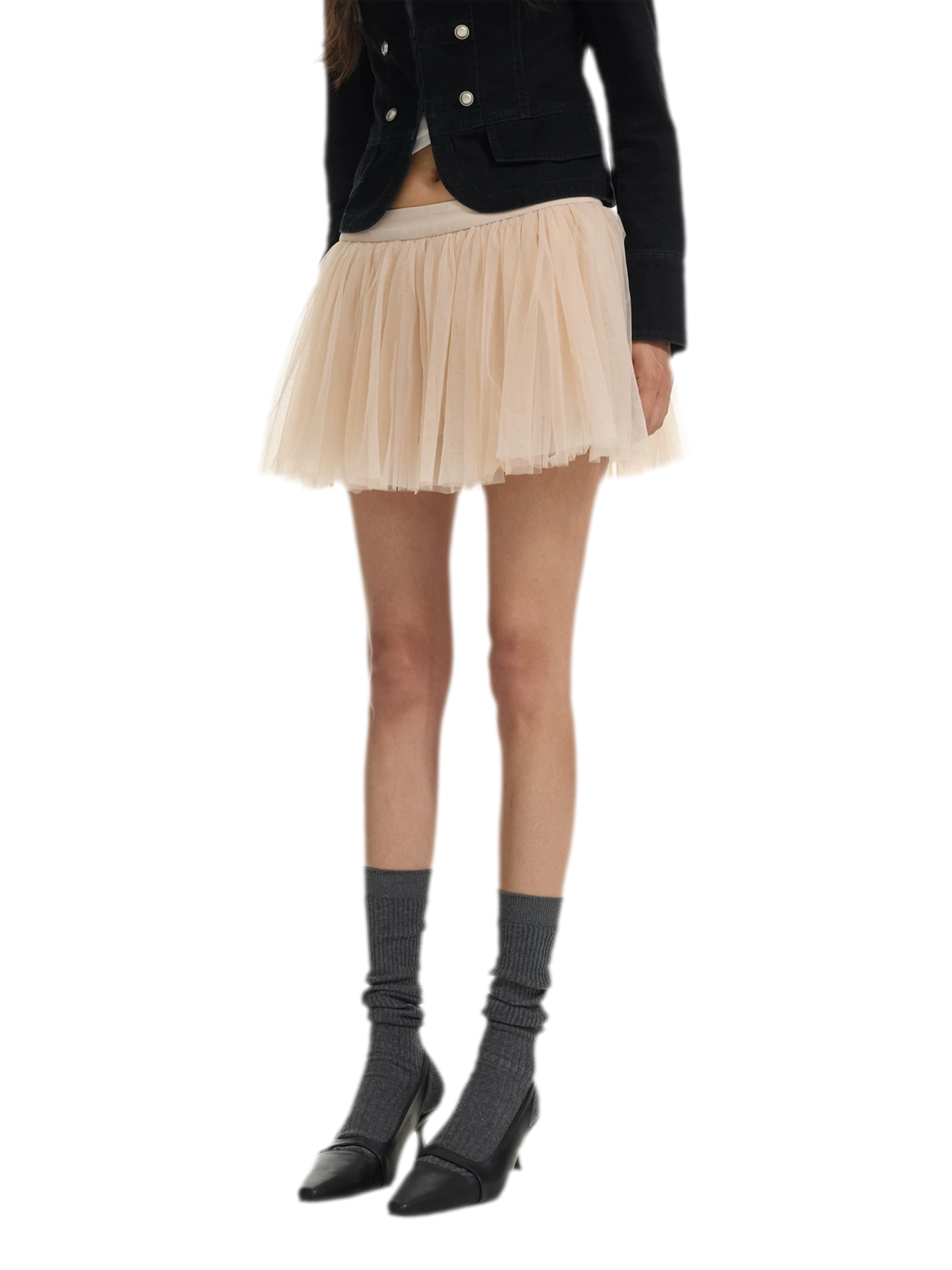 Layered Tulle A-Line Skirt