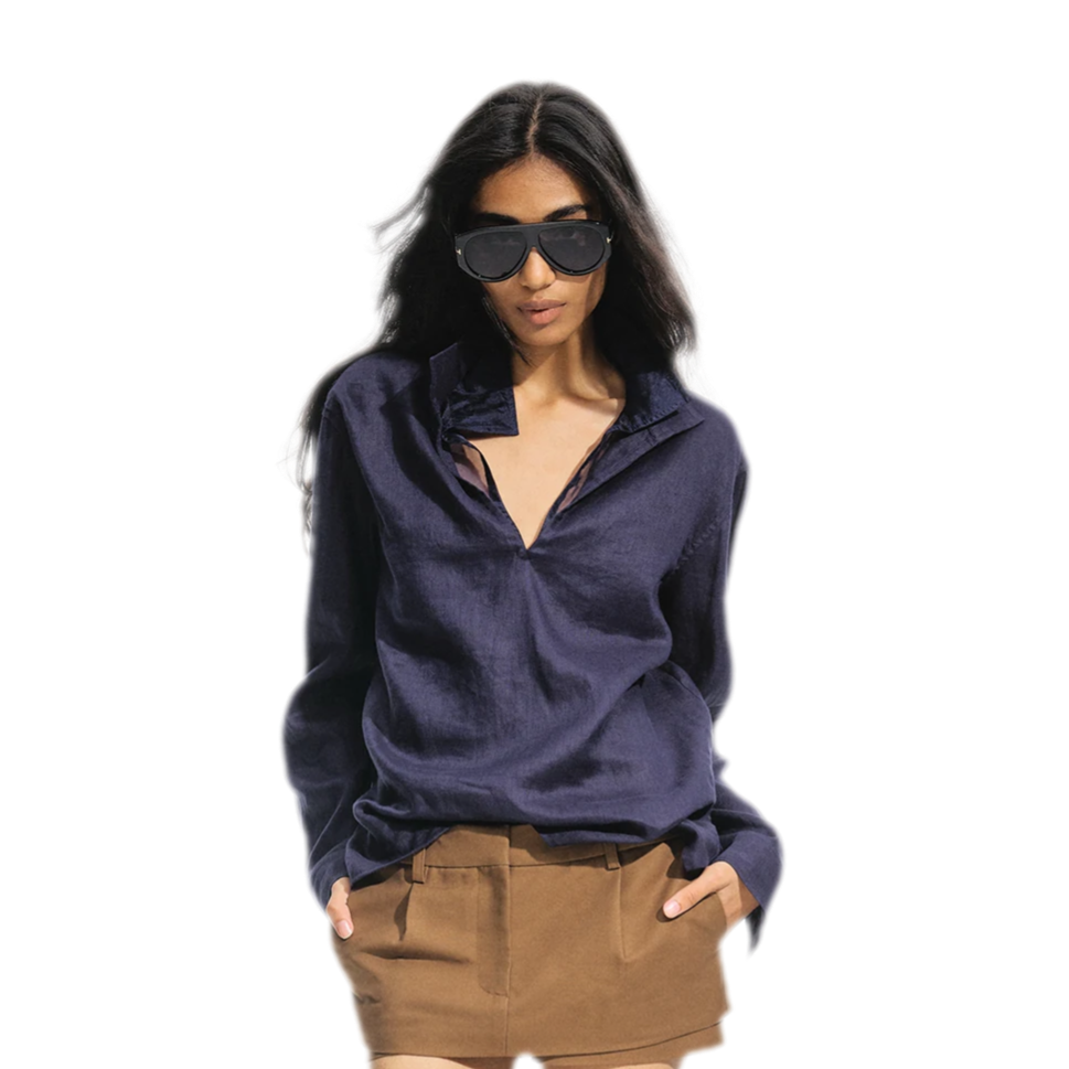 Textured Relaxed Linen Shirt