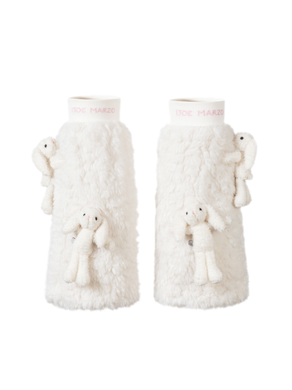 Plush Bear Appliqué Leg Warmers