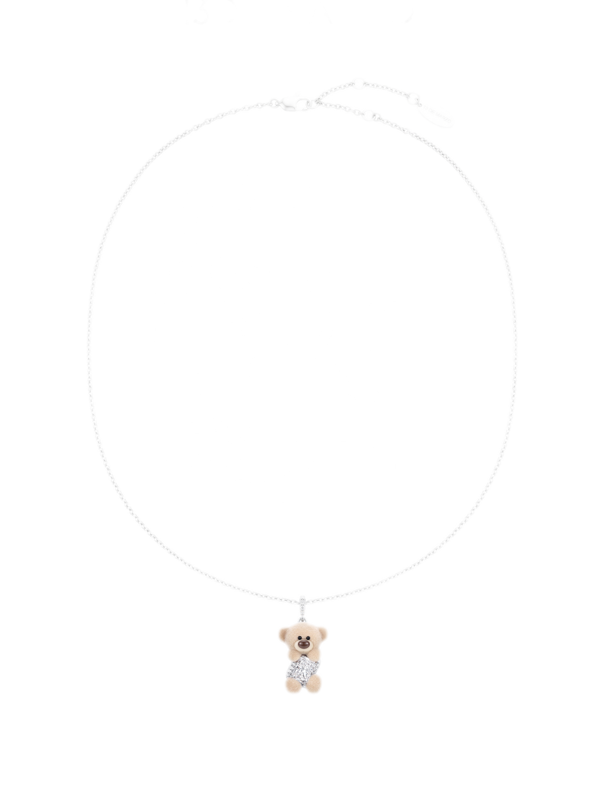 Beflockte Bären-Zirkon-Halskette