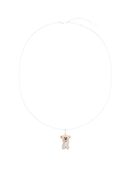 Beflockte Bären-Zirkon-Halskette
