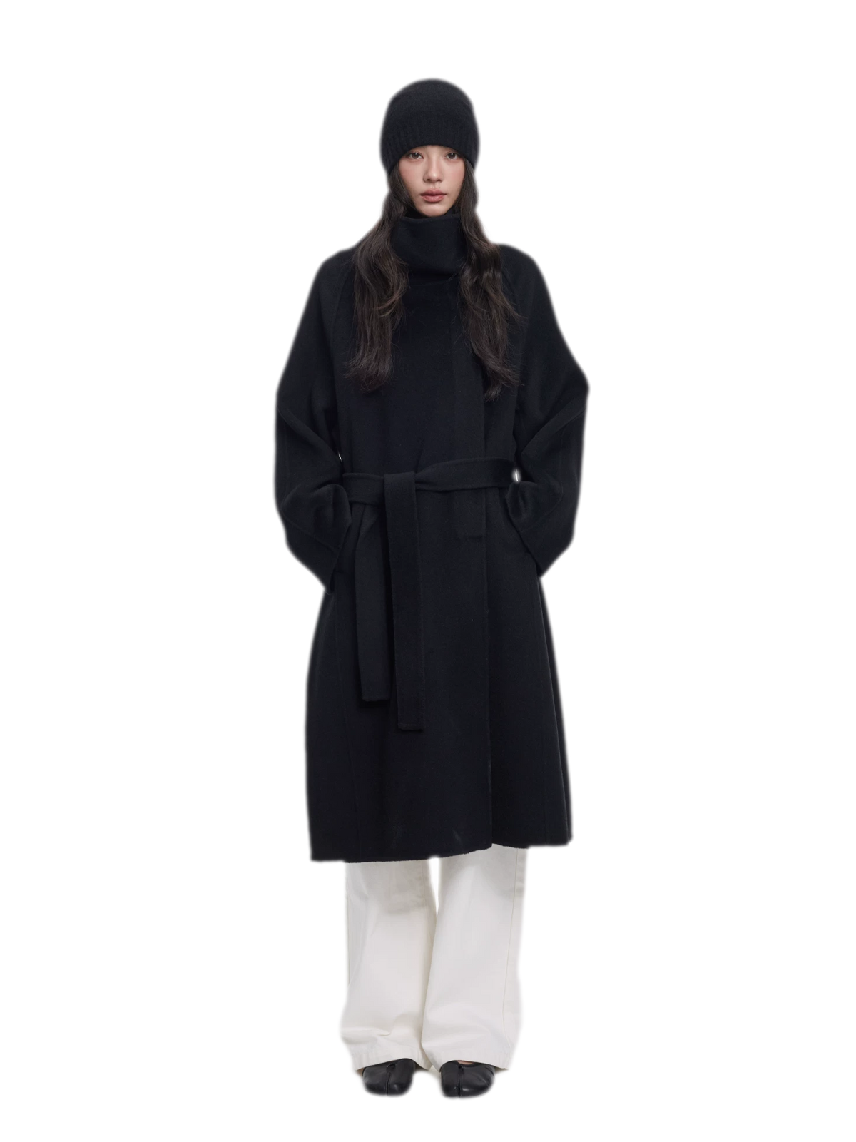 Double-Faced Wool Belted Coat