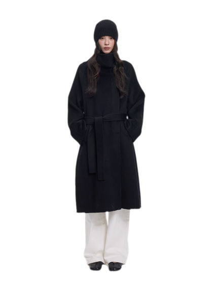 Double-Faced Wool Belted Coat