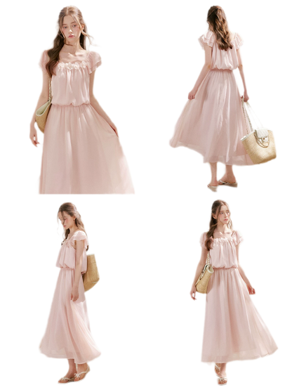 Flower Appliqué Dress