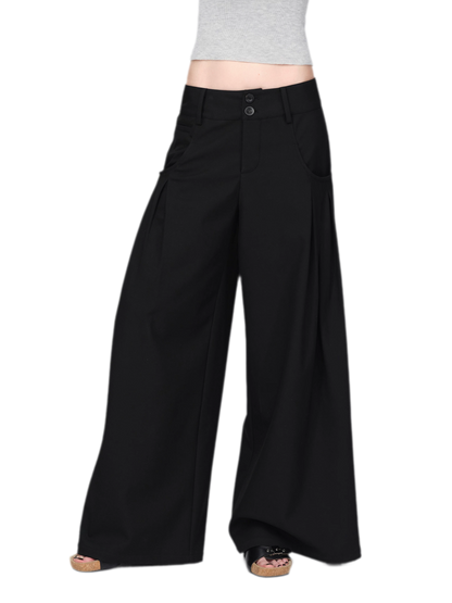 ビスコースワイドレッグテーラードパンツ
