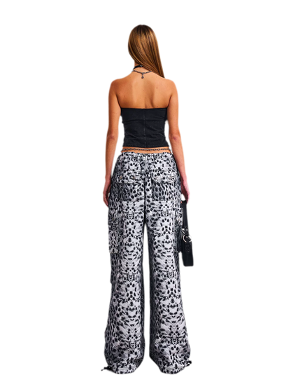 Classic Retro Leopard Paratrooper Pants