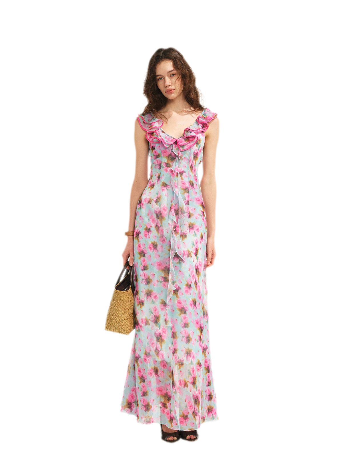 Floral Ruffle Maxi Dress