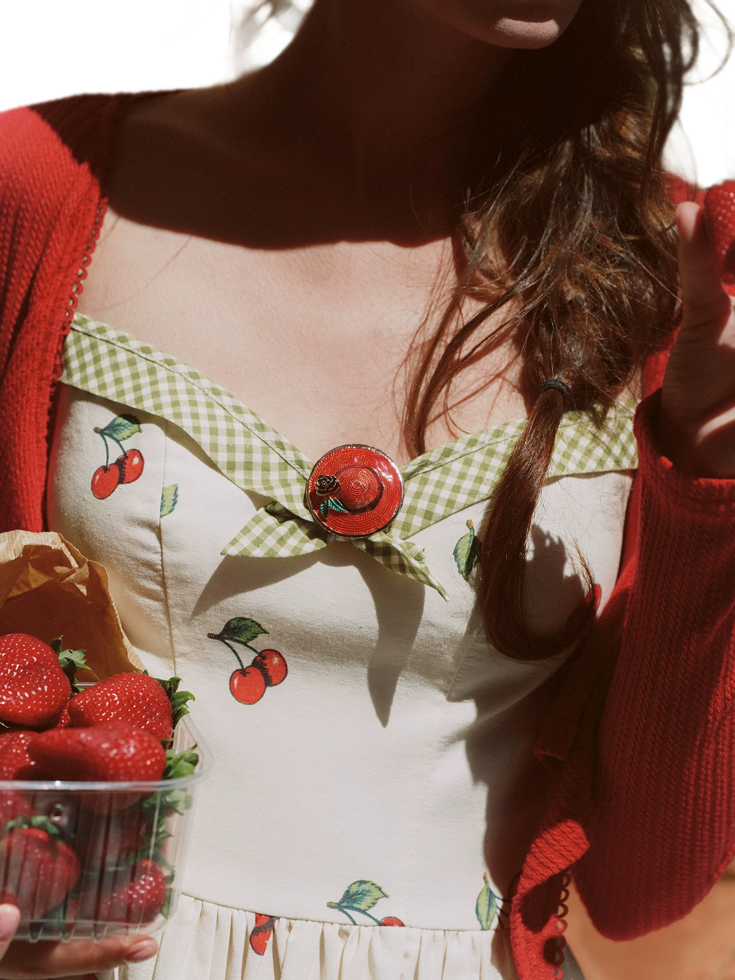 Cherry Print Fitted Dress