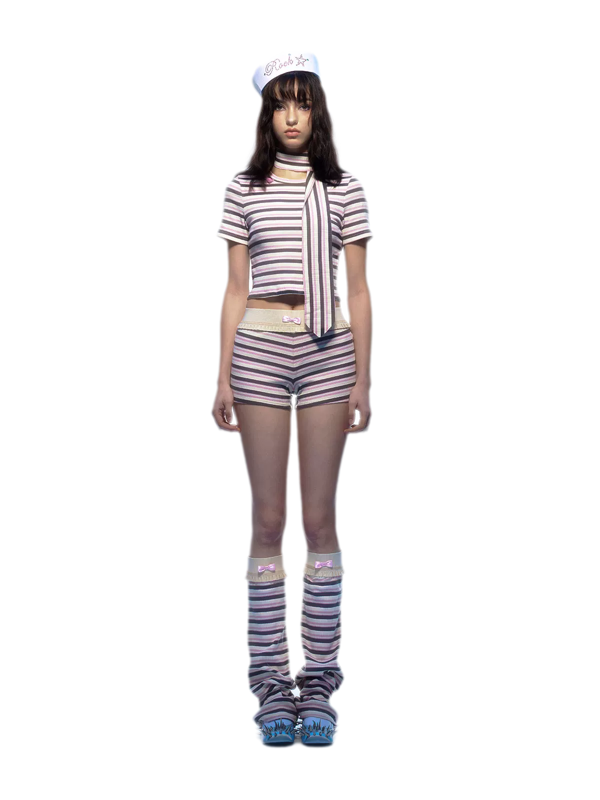 Striped Bow Two-Piece Set