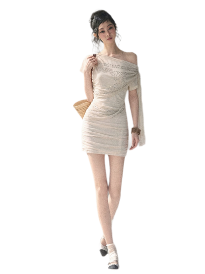 Mesh Drape Rhinestone Top | Final Sale