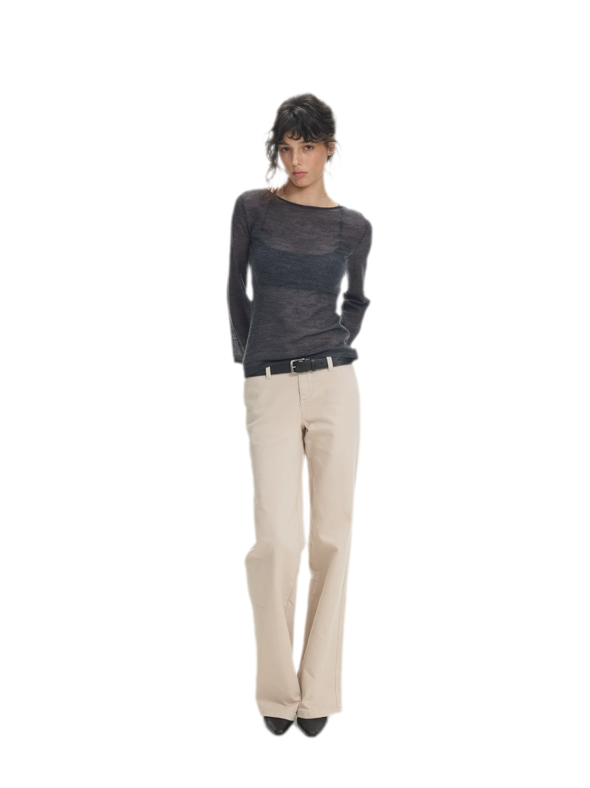 Waistband-Free Straight-Leg Denim Jeans