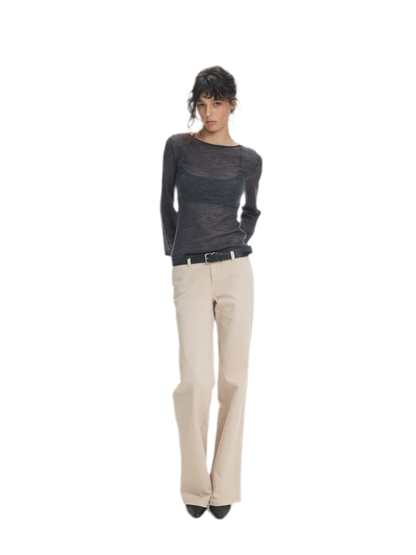 Waistband-Free Straight-Leg Denim Jeans