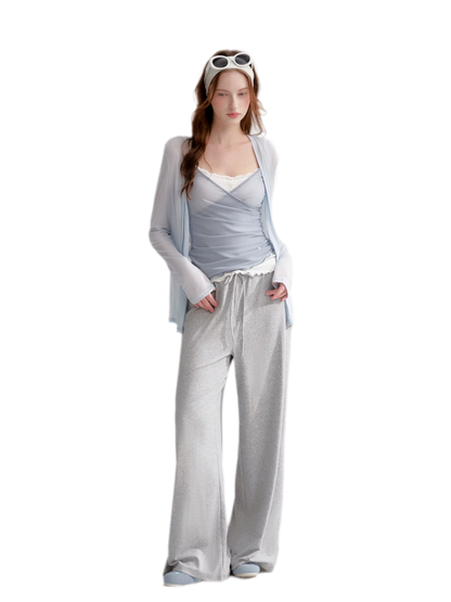 Lyocell Elastic Waist Straight Pants