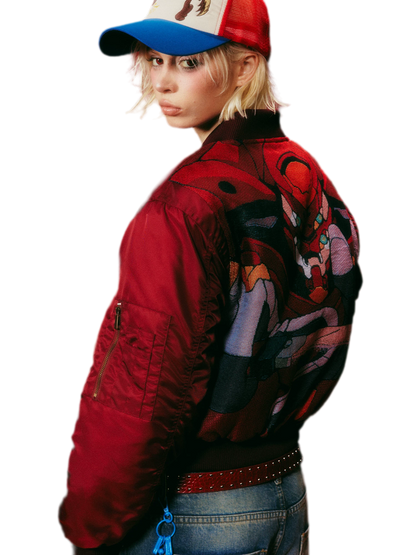 Cropped Slim-Fit Bomber Jacket