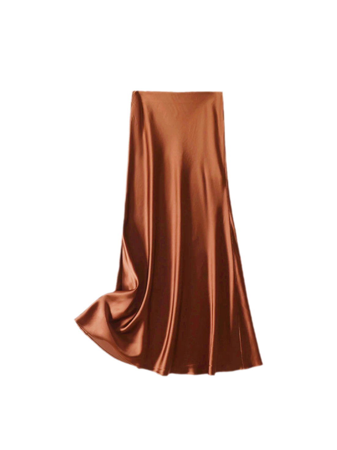 Satin Fishtail Midi Skirt