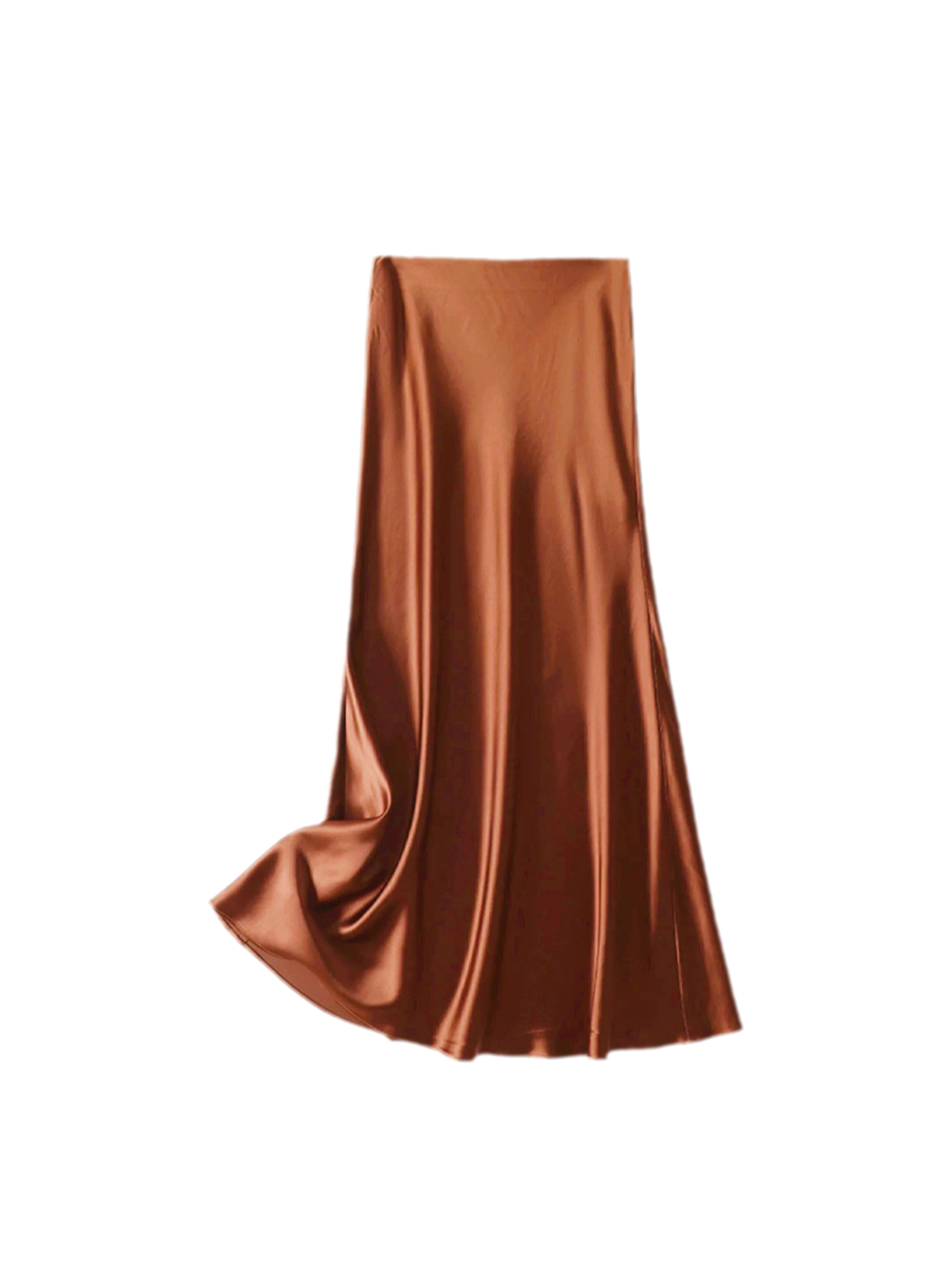 Satin Fishtail Midi Skirt