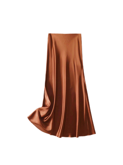 Satin Fishtail Midi Skirt