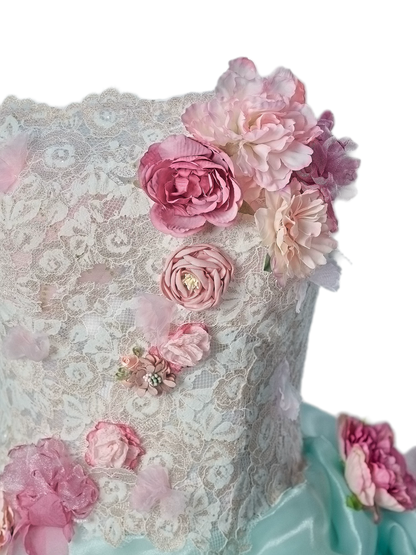 Scintillant Floral Ballgown