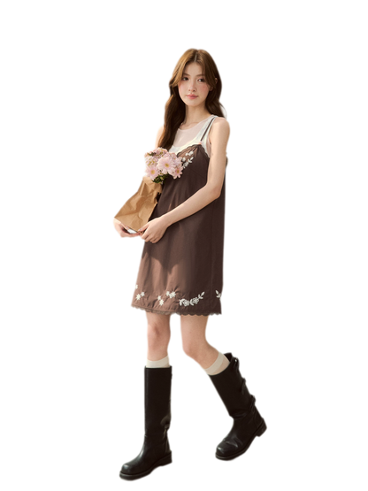 Cotton Embroidered Cami Dress
