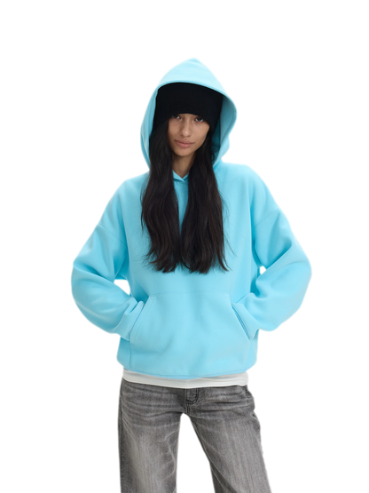 Brushed Hooded Cropped Sweatshirt