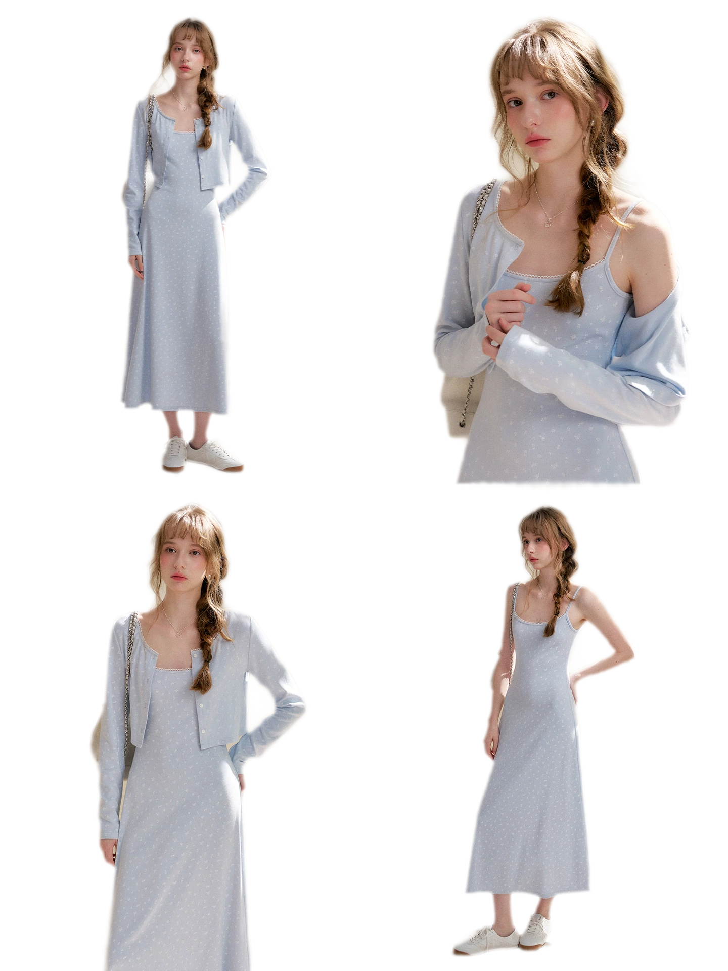 Rose Knit Cardigan Dress