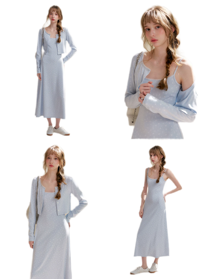 Rose Knit Cardigan Dress