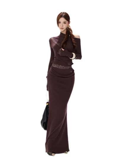 Lace Draped Two-Piece Set