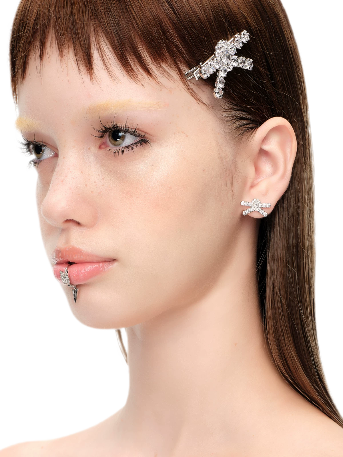Gemstone Butterfly Bow Earrings