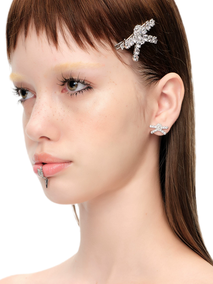 Gemstone Butterfly Bow Earrings