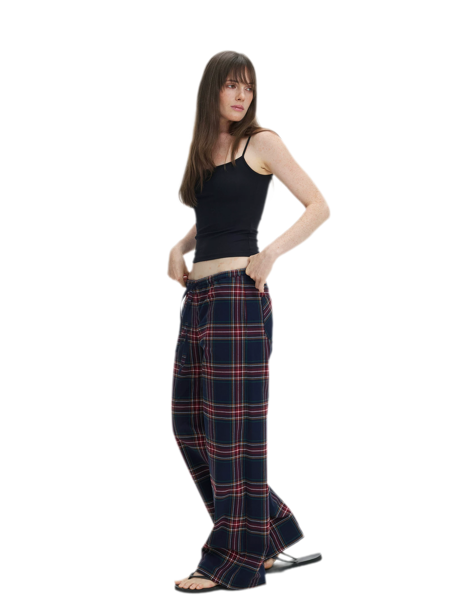 Vintage Plaid Low-Rise Bottoms