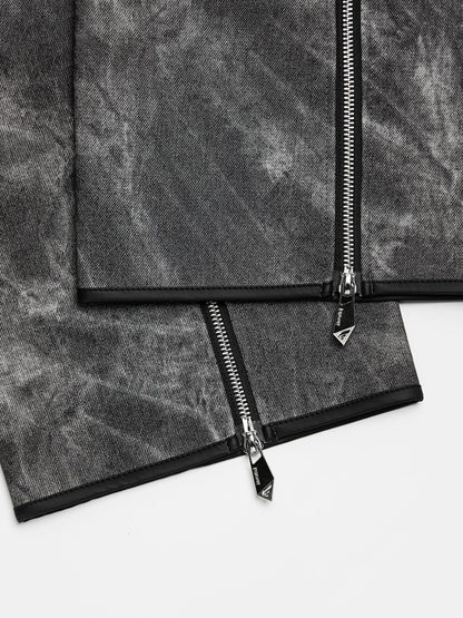 Distressed Leather Slouch Leg Covers