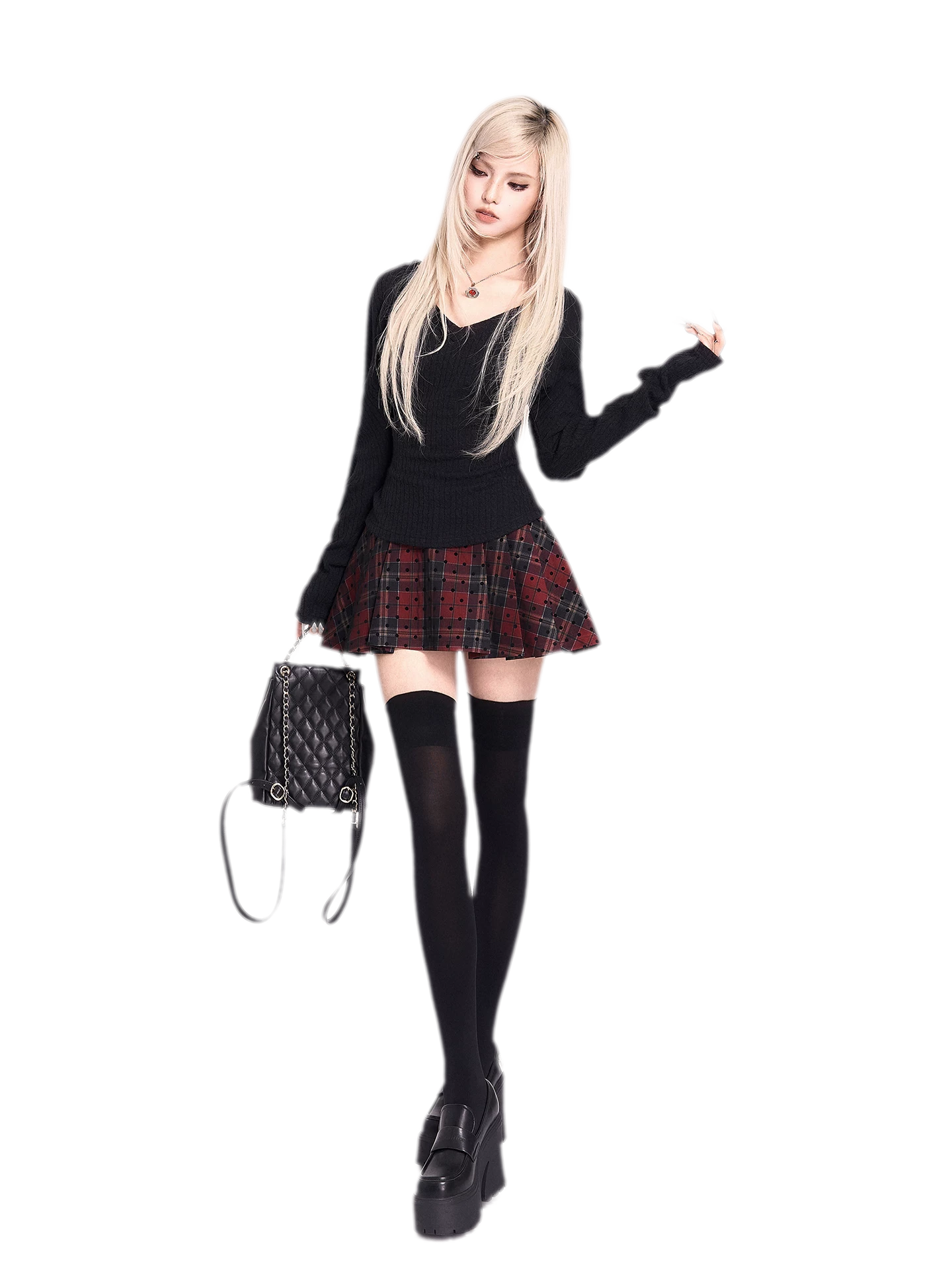 Stretch Velvet Thigh-High Socks