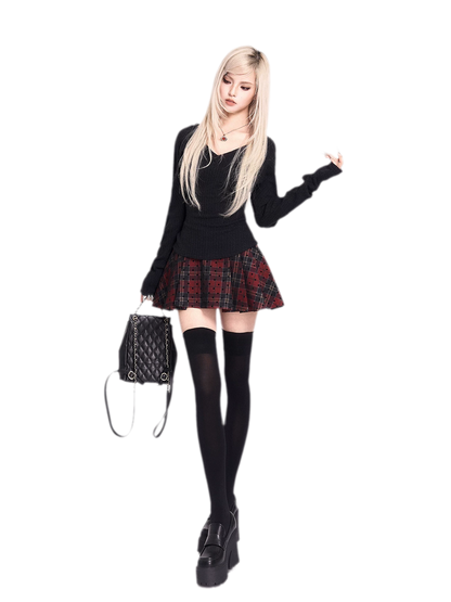 Stretch Velvet Thigh-High Socks